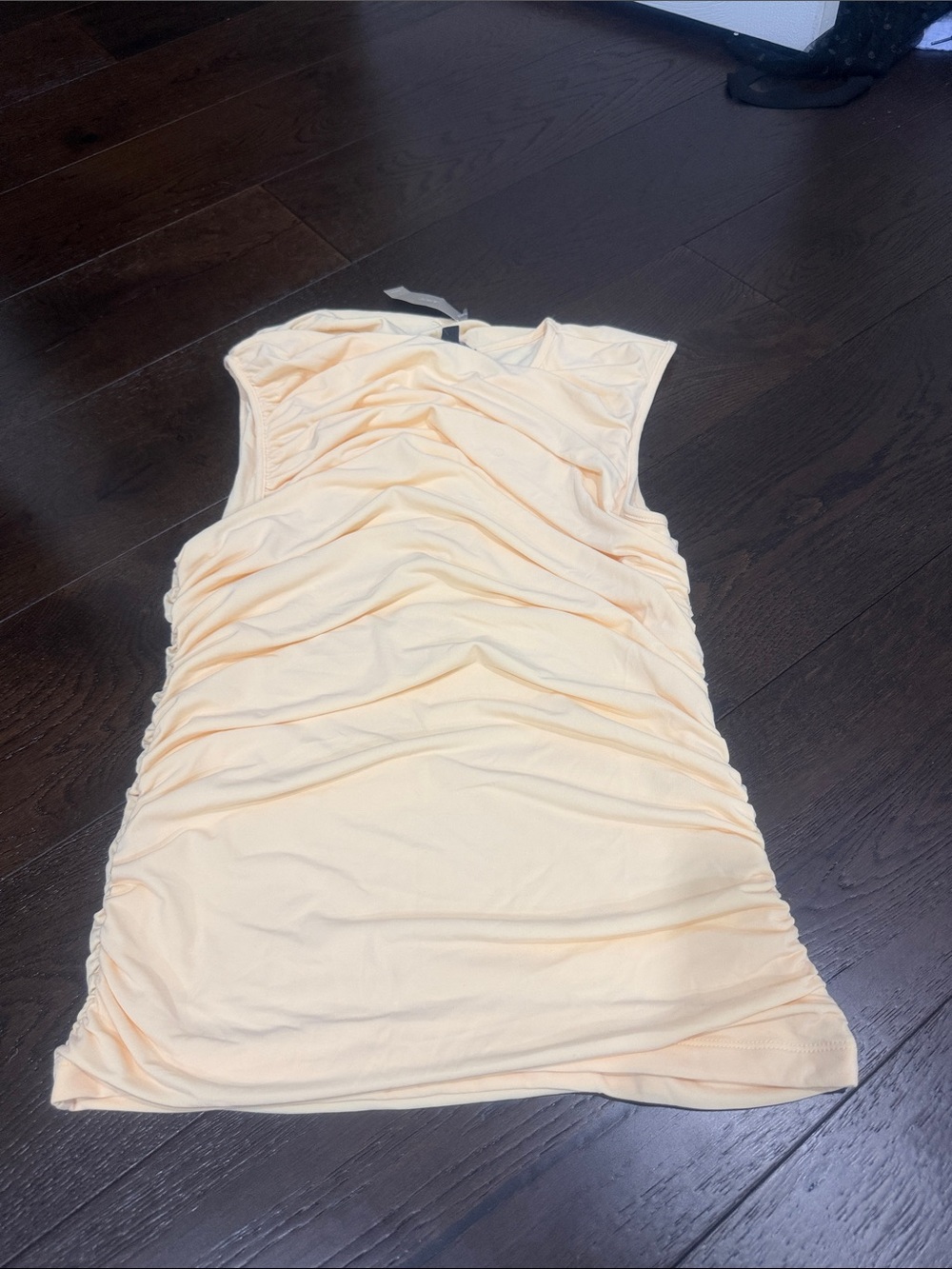 J. Crew Butter Yellow Ruched Matte Jersey Shell Top - Large